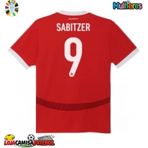 Camisa de Futebol Áustria Marcel Sabitzer #9 Equipamento Principal Mulheres Europeu 2024 Manga Curta